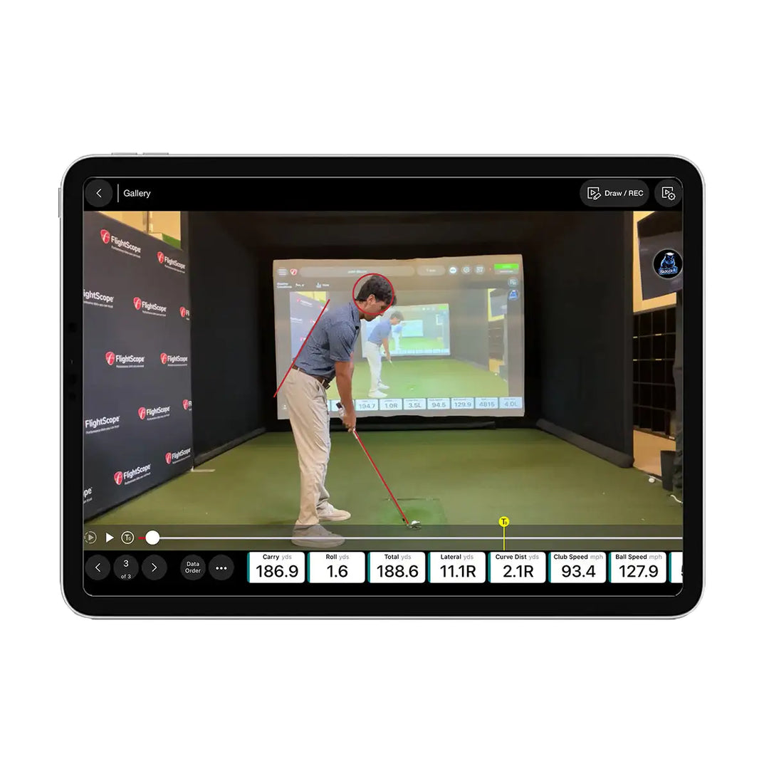 Data from the Mevo Gen 2 Launch Monitor showing on device screen 